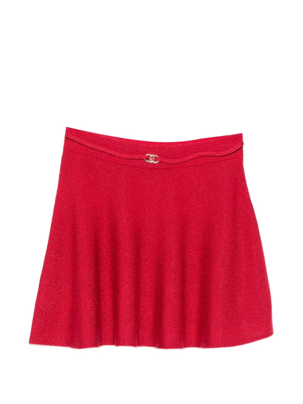 Liu Jo Kids logo-plaque knitted skirt - Rosso