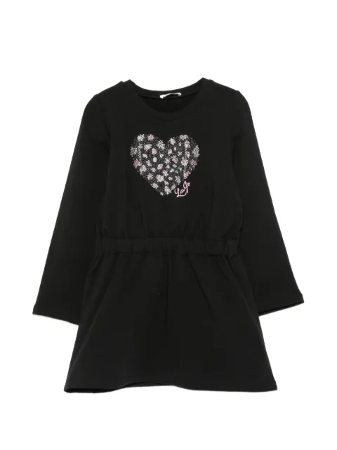 Liu Jo Kids rhinestone-heart elasticated-waist dress