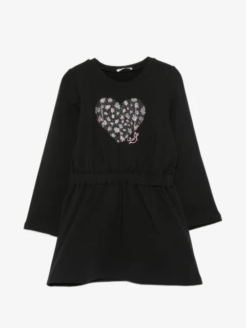Liu Jo Kids rhinestone-heart elasticated-waist dress