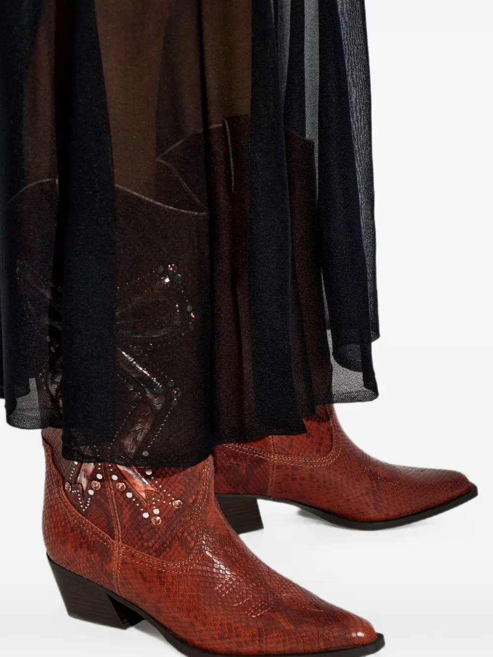 Kurt Geiger London Rodeo Bow snakeskin-effect cowboy boots Bruin