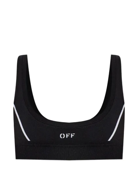 Off-White logo-embroidered sports bra