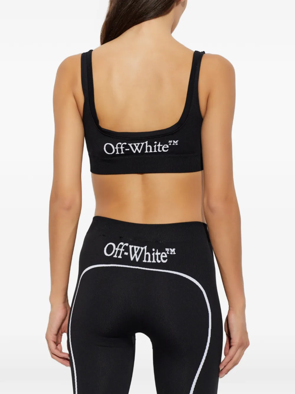 Off-White Sport-bh met geborduurd logo Zwart