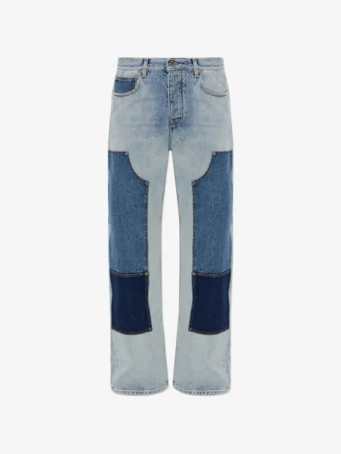 Off-White vaqueros rectos con diseño patchwork