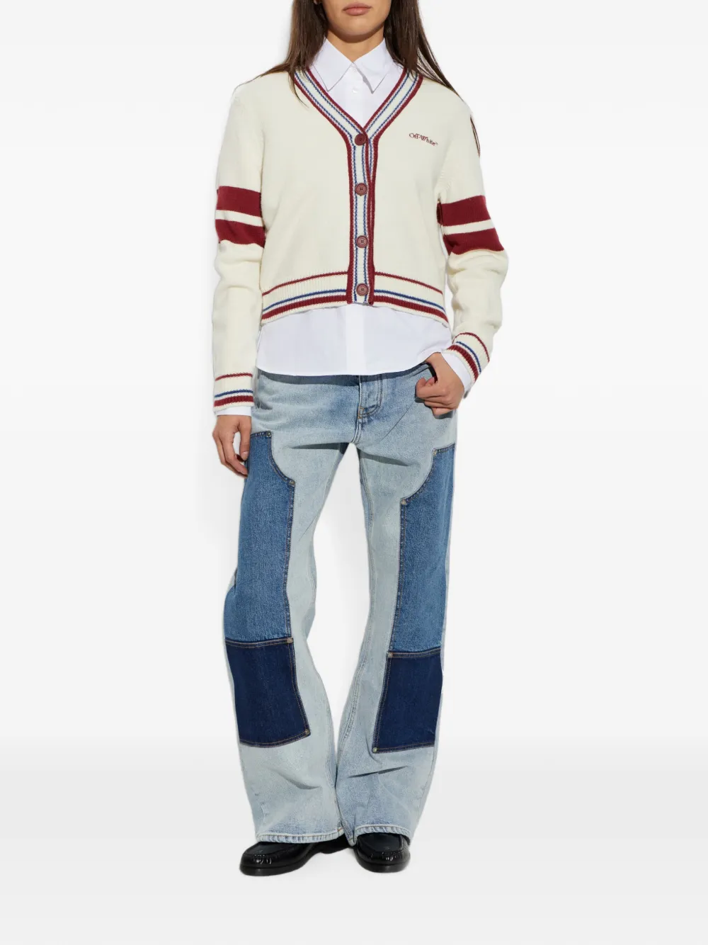Off-White Jeans met patchwork Blauw