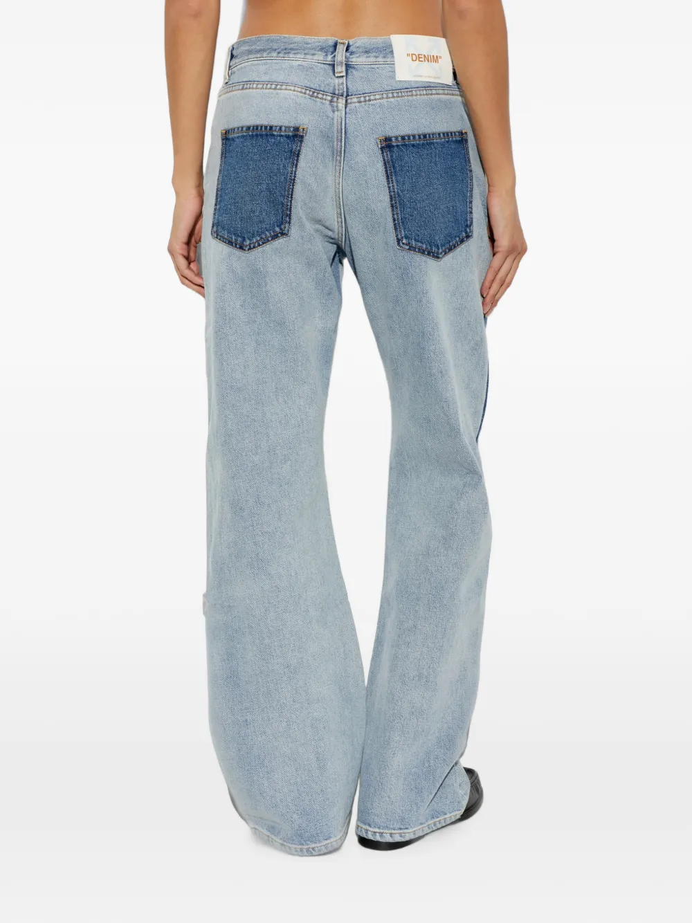 Off-White Jeans met patchwork Blauw