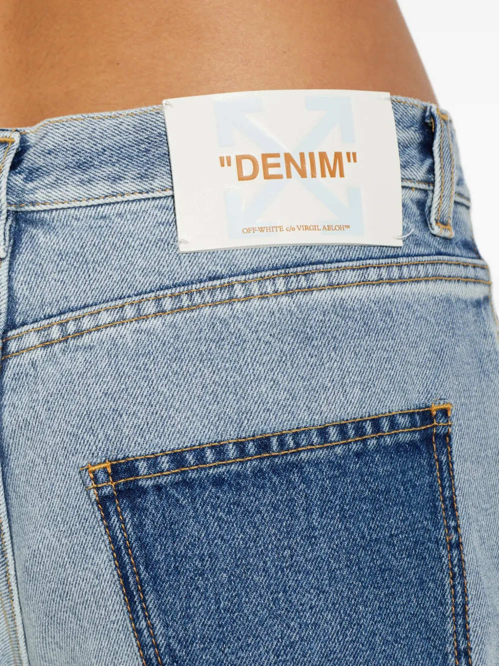 Off-White Jeans met patchwork Blauw