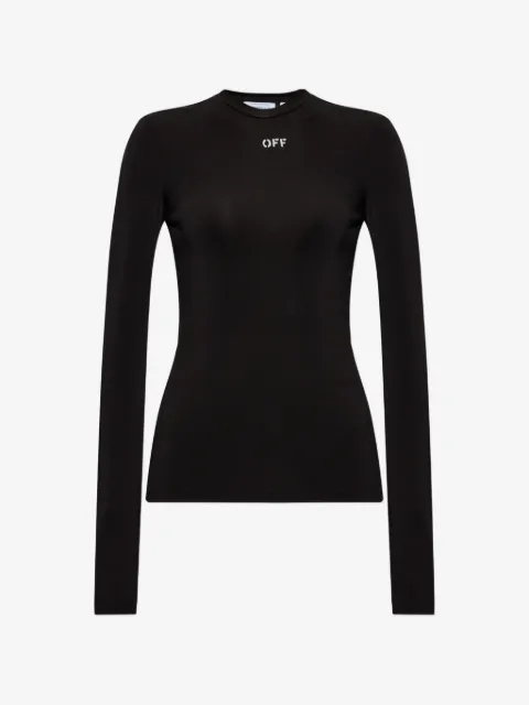Off-White logo-print long-sleeve top