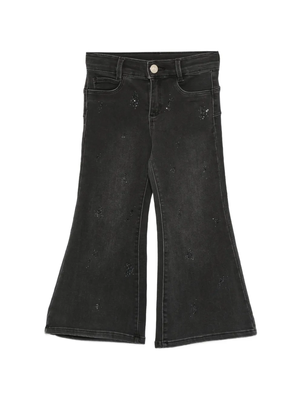 Liu Jo Kids rhinestone-embellished flared jeans - Nero