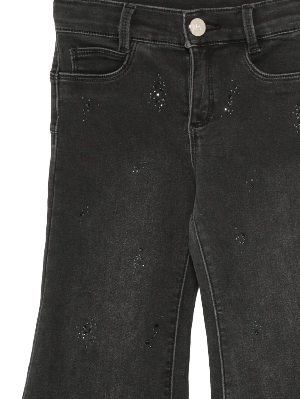 Liu Jo Kids Flared jeans met stras Zwart