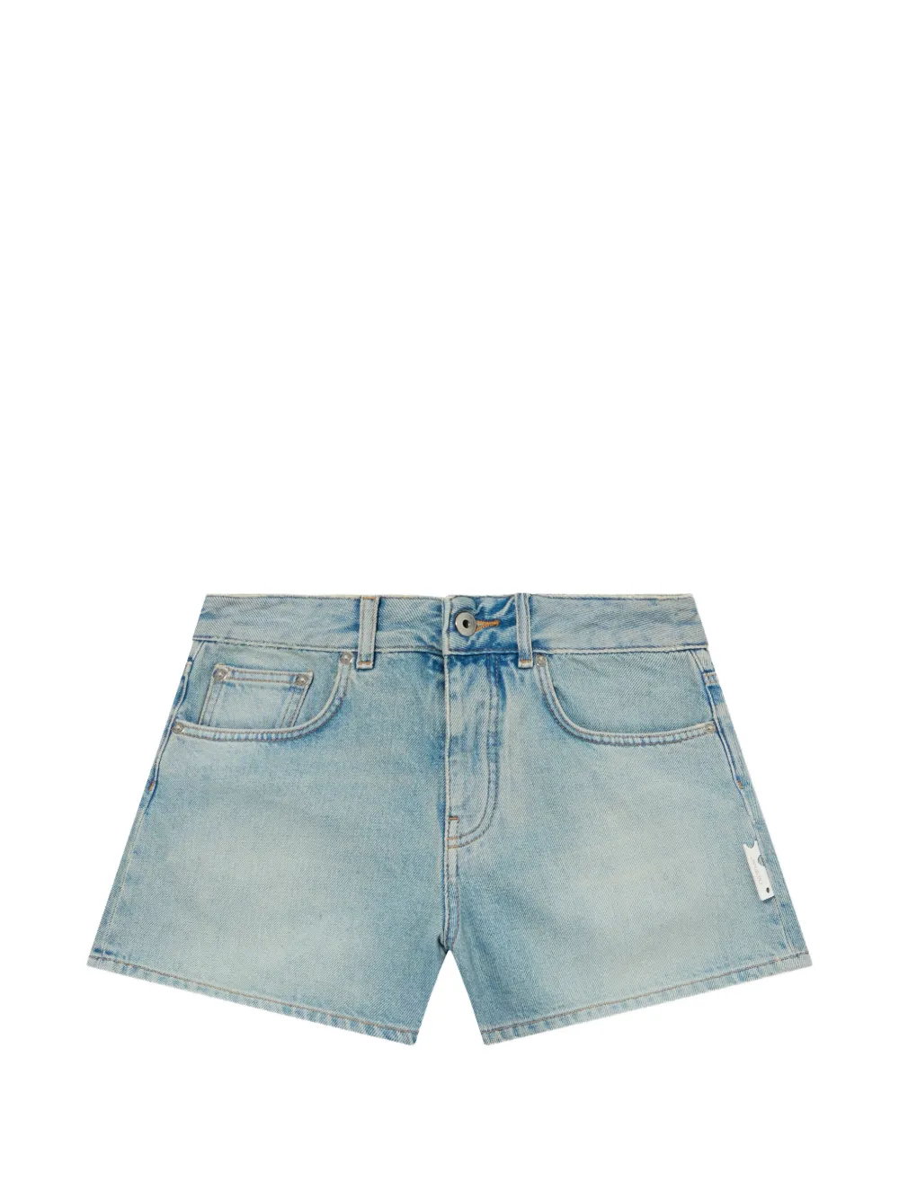 Off-White short College Patch en jean - Bleu