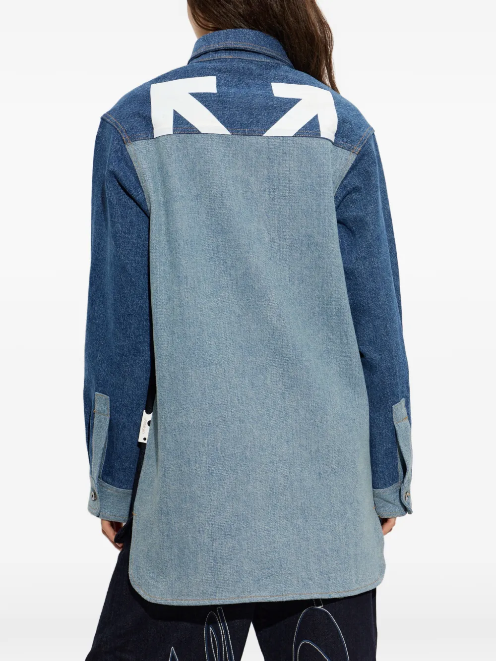 Off-White Denim blouse met pijl-print Blauw