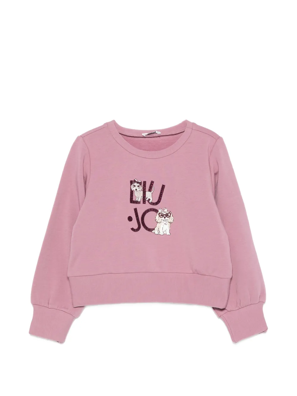 Liu Jo Kids dog-embroidery sweatshirt - Rosa