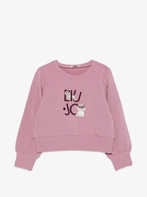 Liu Jo Kids sudadera con perro bordado