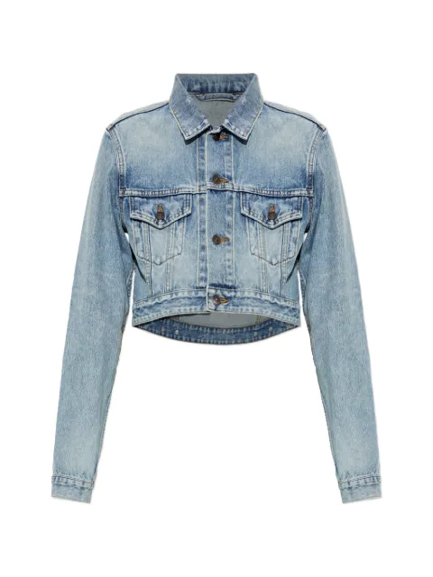 Balenciaga cropped distressed denim jacket