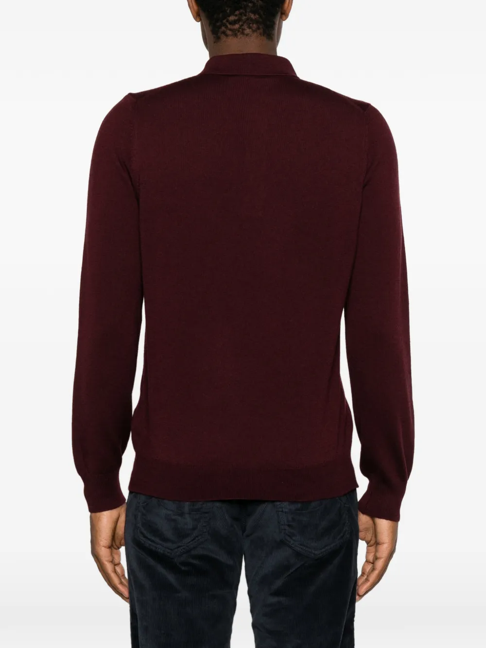 Tagliatore Poloshirt met lange mouwen Rood