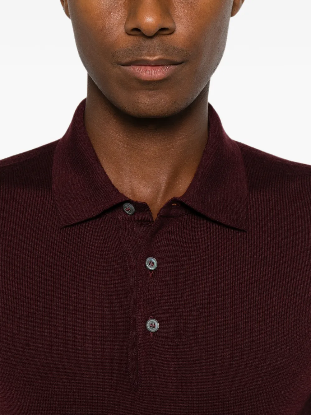 Tagliatore Poloshirt met lange mouwen Rood