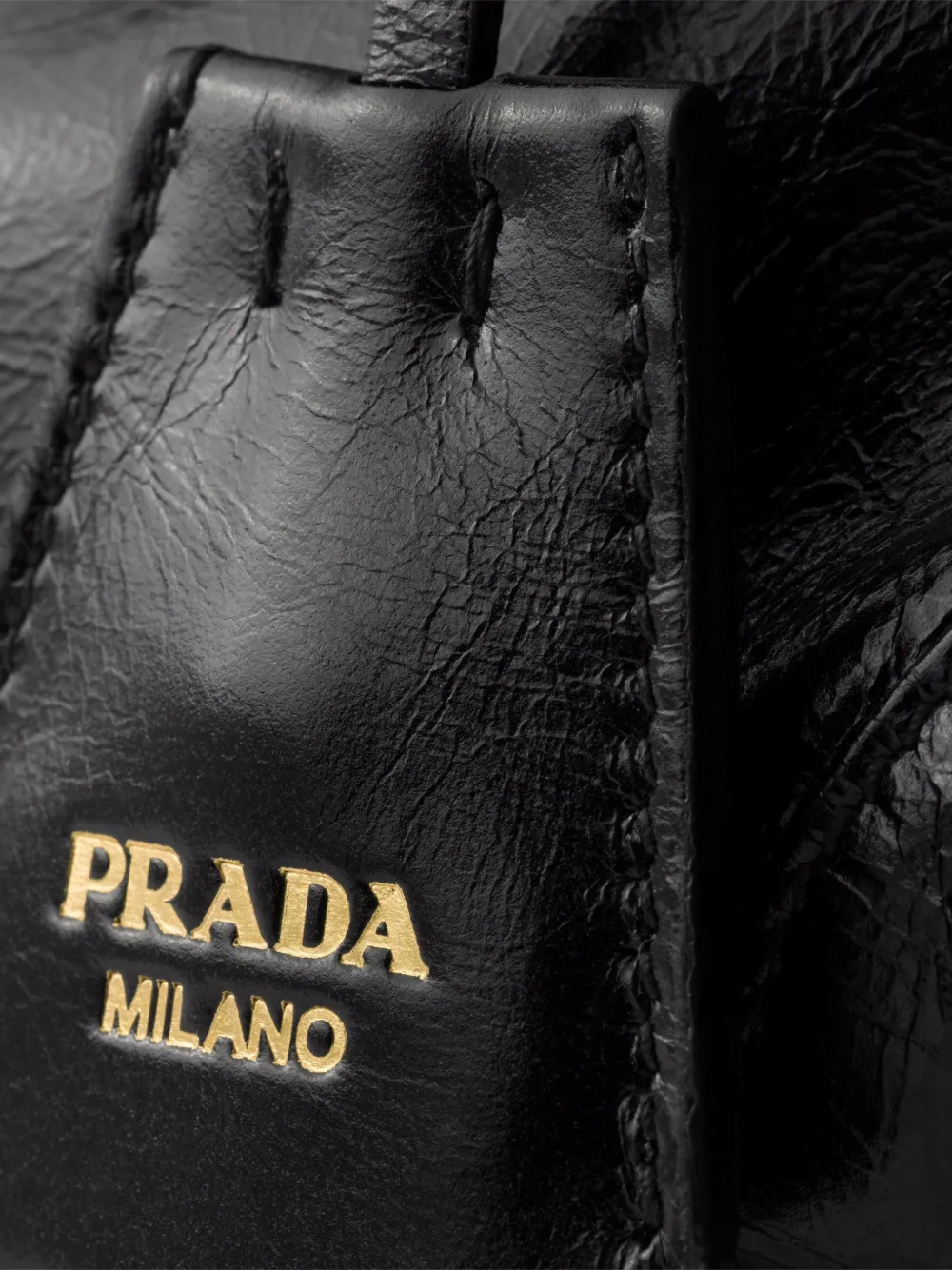 Prada Bonnie leren mini-schoudertas met gespen Zwart