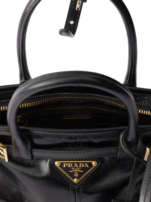 Prada Bonnie レザーバッグ ミニ | ブラック | FARFETCH JP