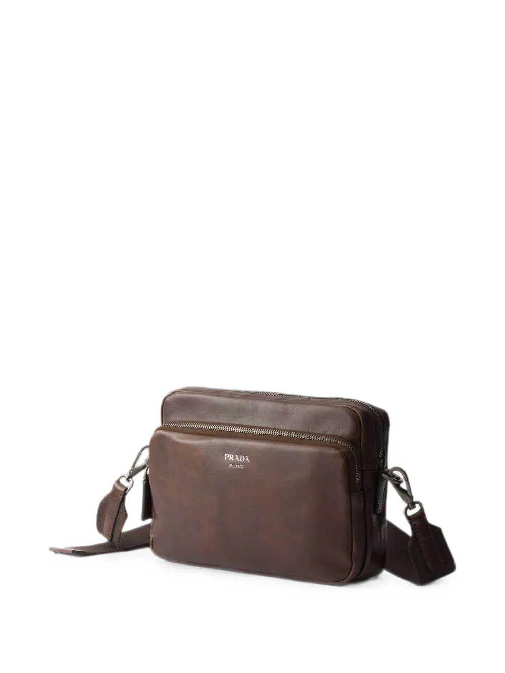 Prada Leren schoudertas Bruin