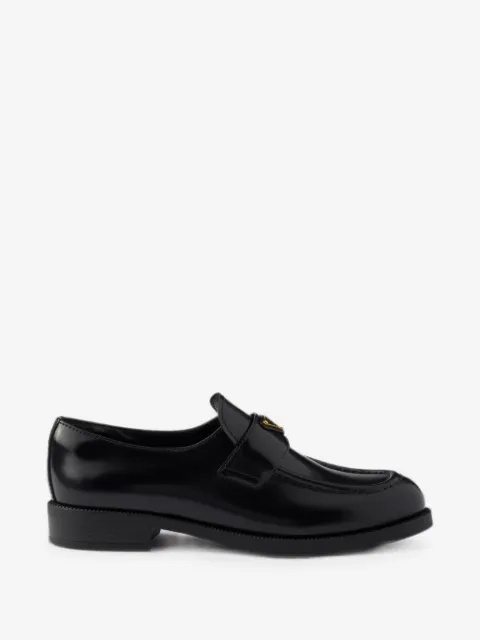 Prada triangle-logo leather loafers