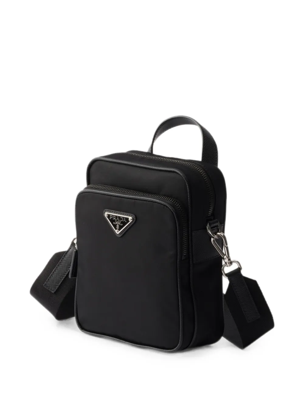 Prada Re-Nylon en Saffiano leren schoudertas Zwart