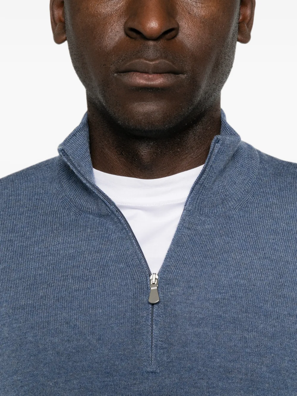 Tagliatore Gebreide trui met kwartrits Blauw