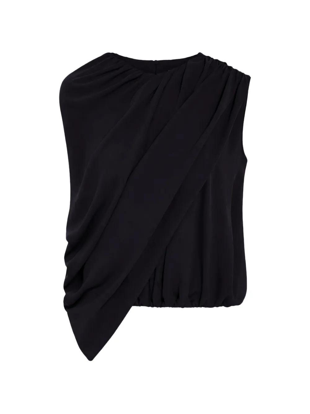 Balenciaga asymmetric draped blouse - Black