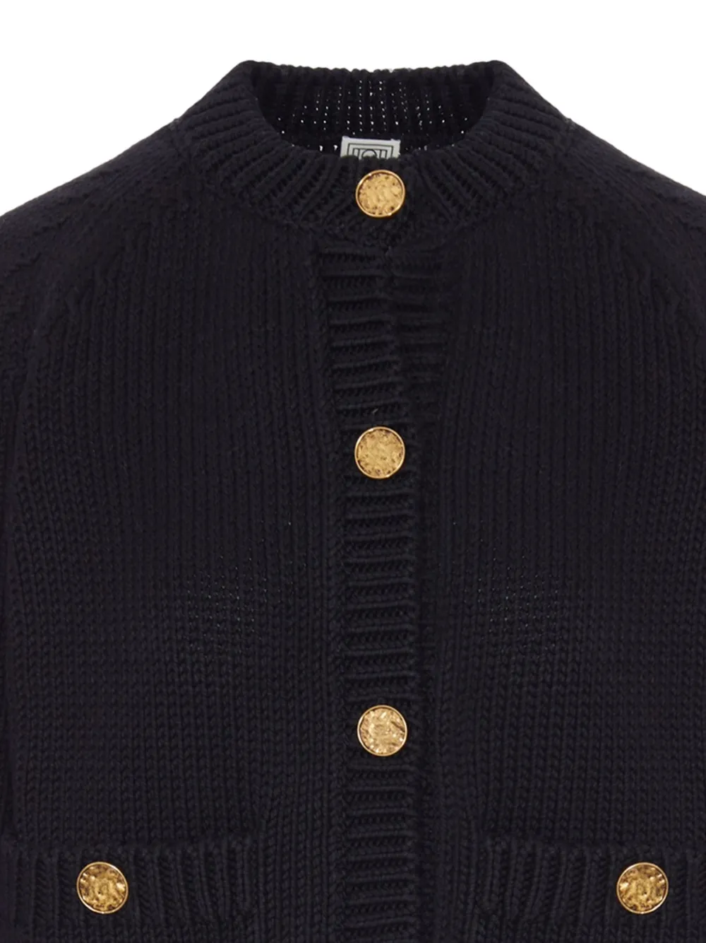 TOTEME Grofgebreid vest met knopen Zwart