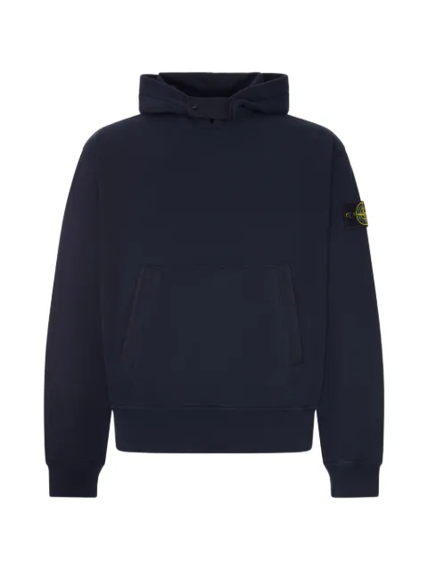 Stone Island logo-patch long-sleeve hoodie