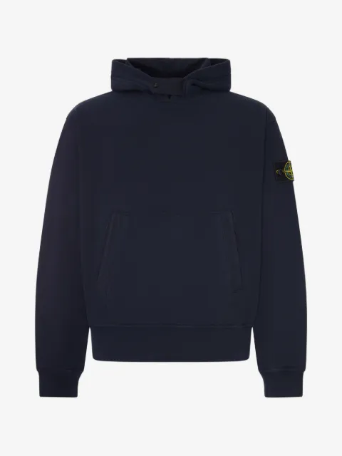 Stone Island logo-patch long-sleeve hoodie