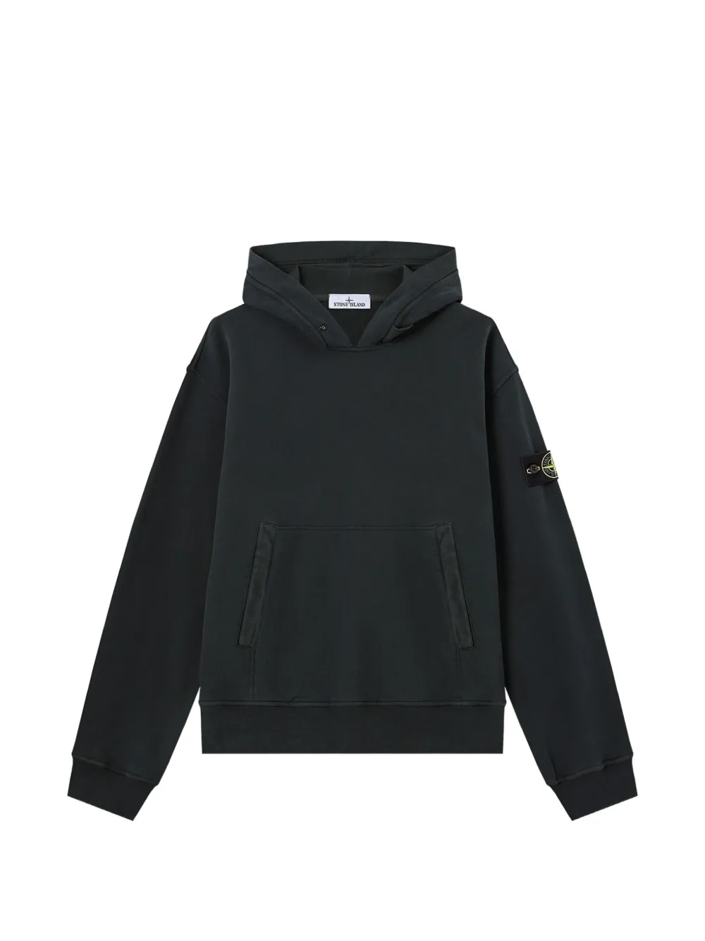 Stone Island logo-patch long-sleeve hoodie - Blu