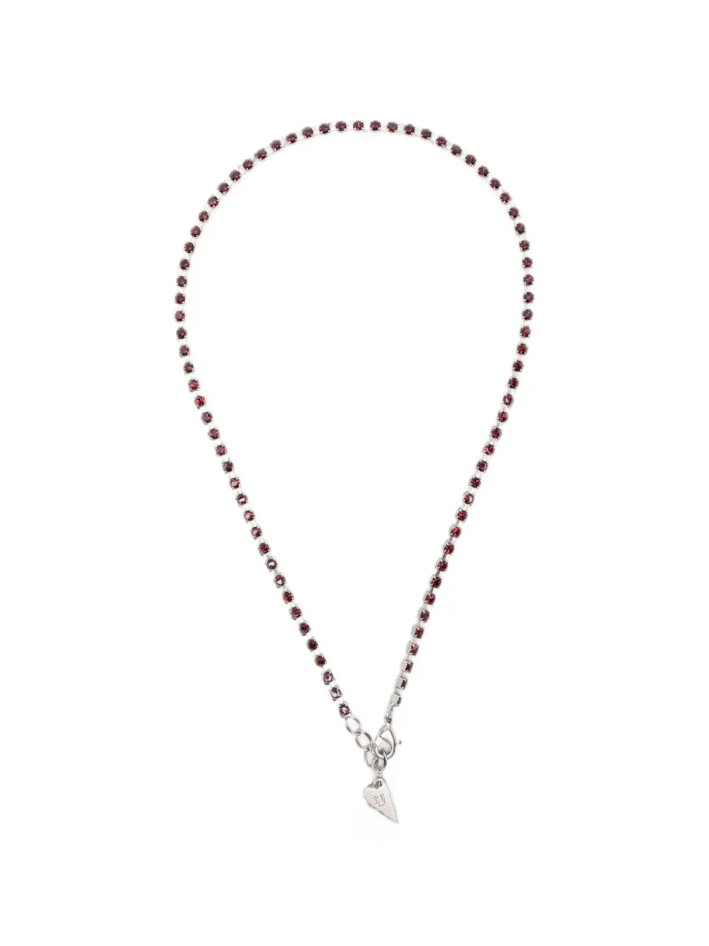 Forte Forte crystal-embellished heart-pendant necklace - Silber