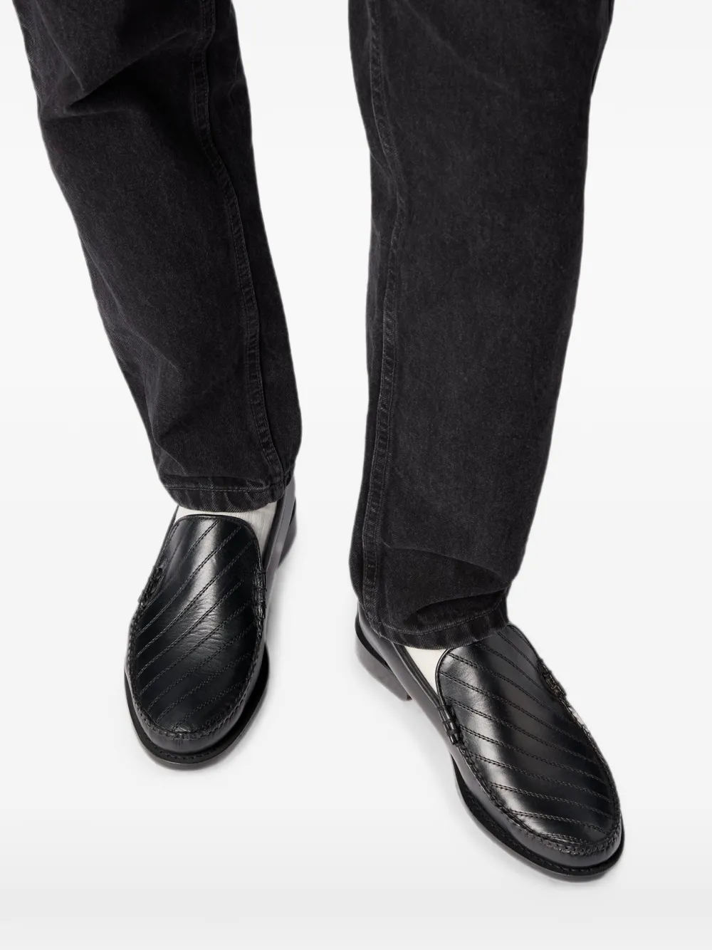 G.H.Bass Cobra Venetian tram-stitch loafers - Schwarz