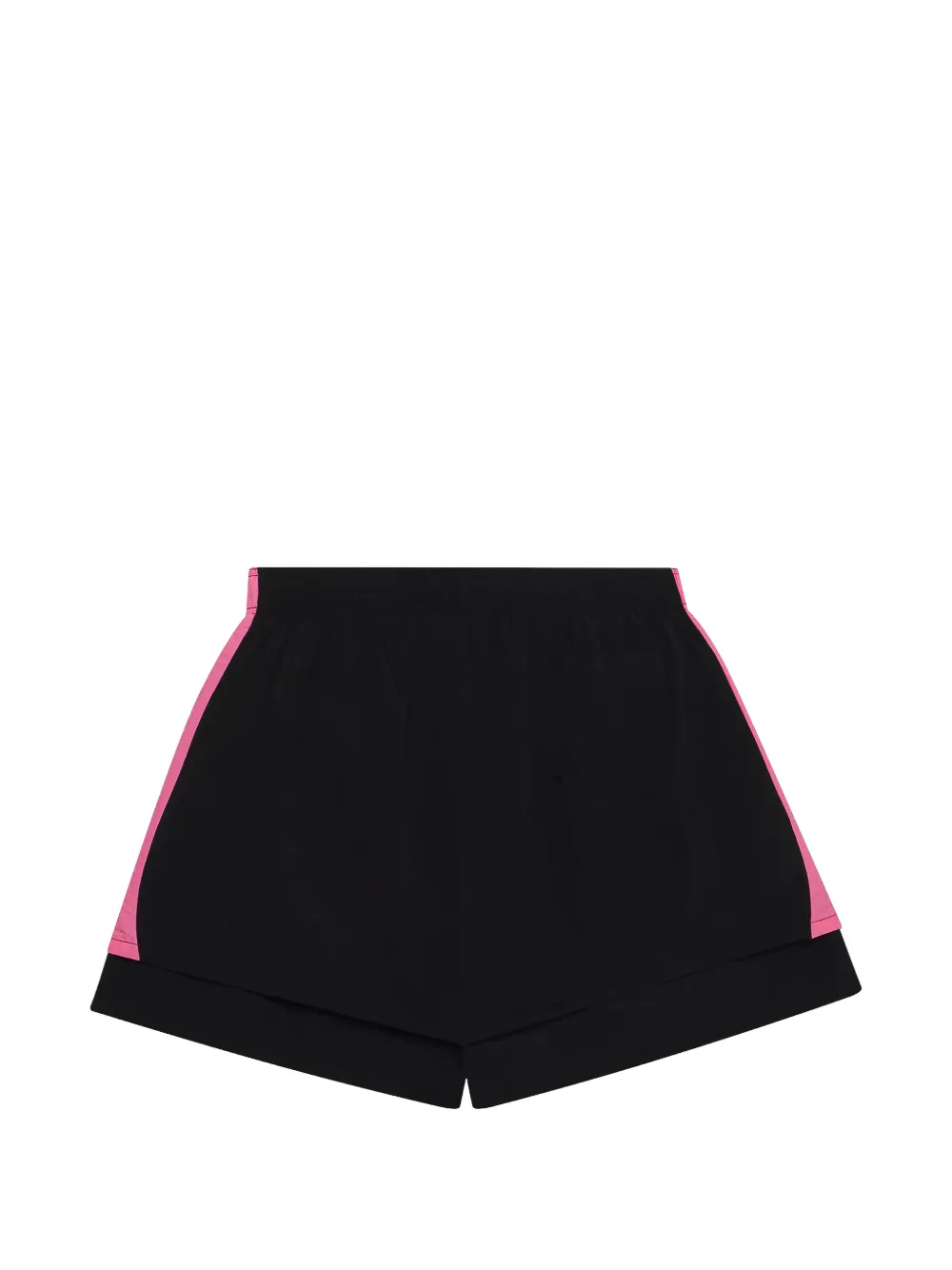 SP5DER Voetbalshorts met dubbele laag en logo-print Zwart