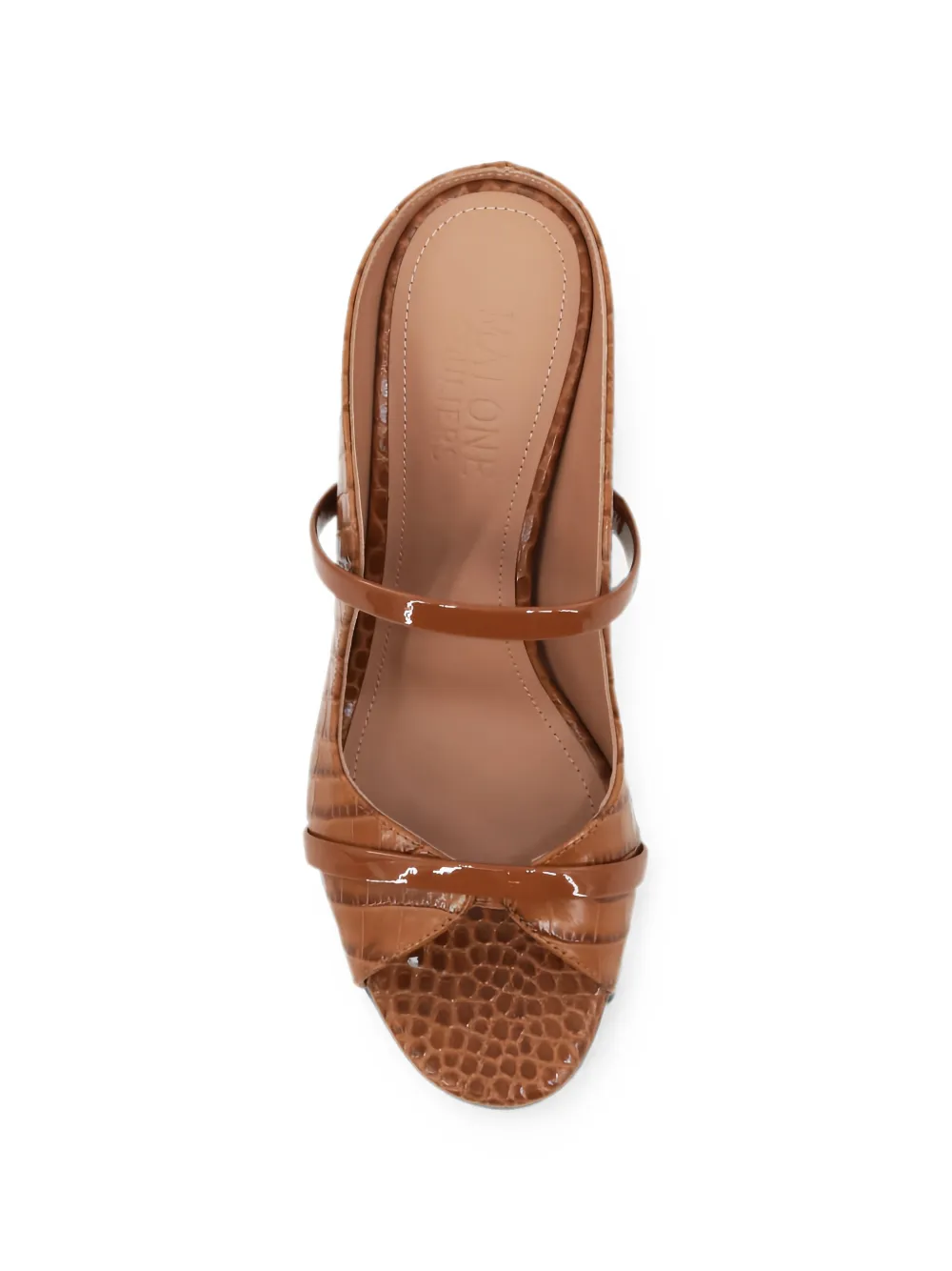 Malone Souliers croc-effect patent leather sandals Bruin