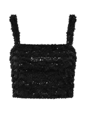 Dolce & Gabbana スパンコール クロップドトップ | ブラック | FARFETCH JP