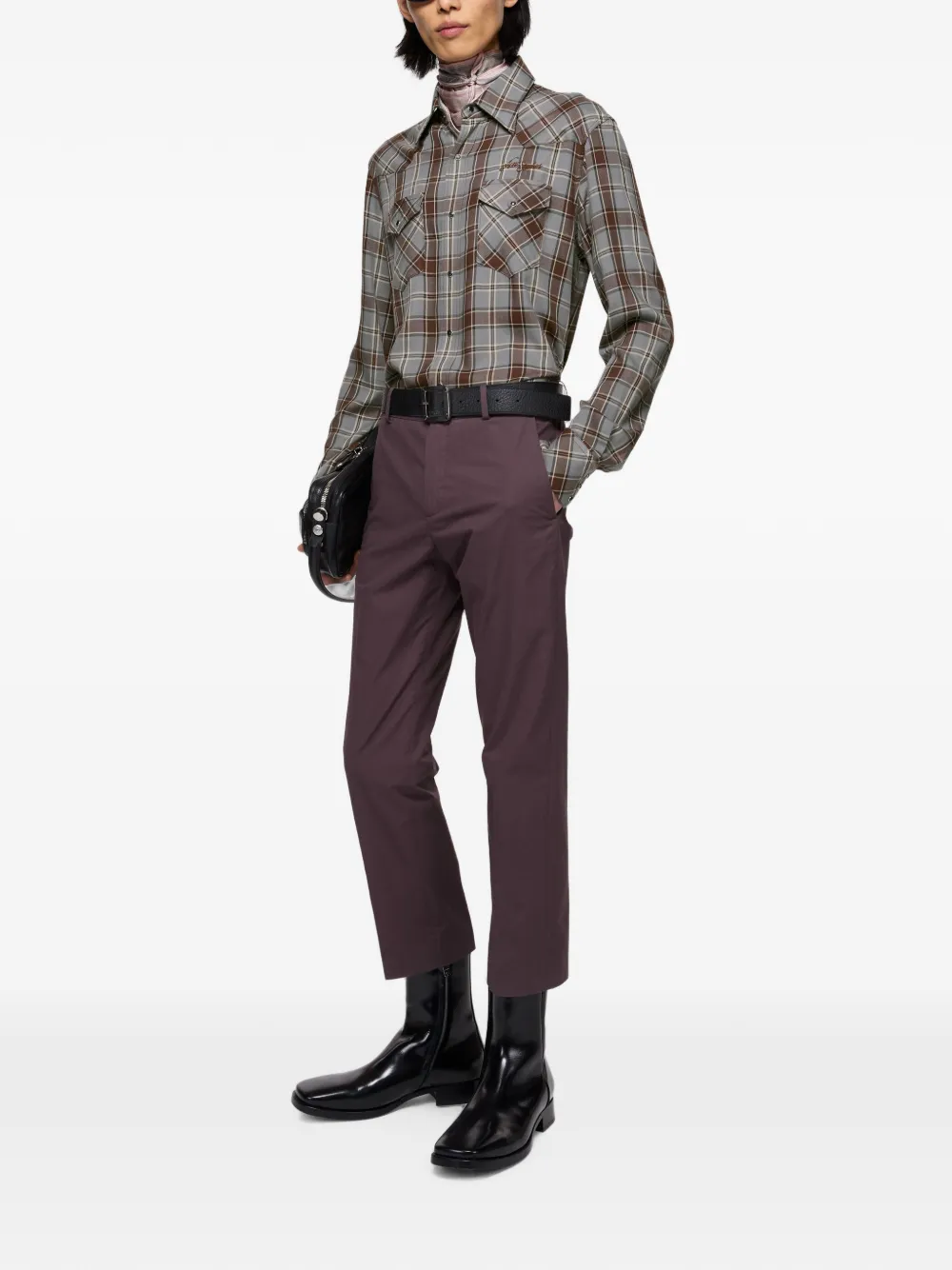 Acne Studios Geruit overhemd Grijs