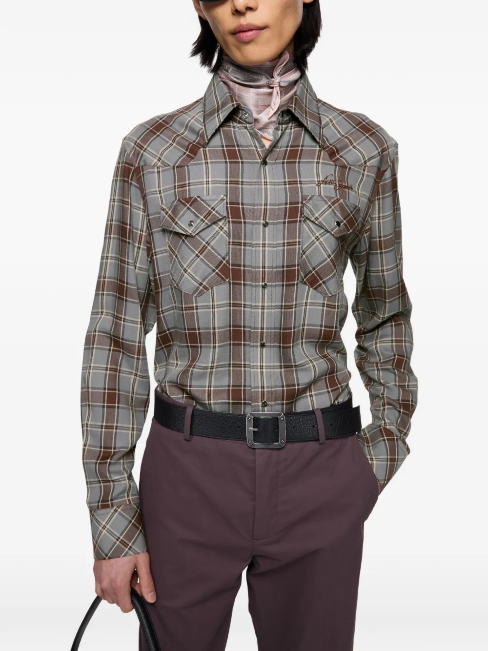Acne Studios Geruit overhemd Grijs