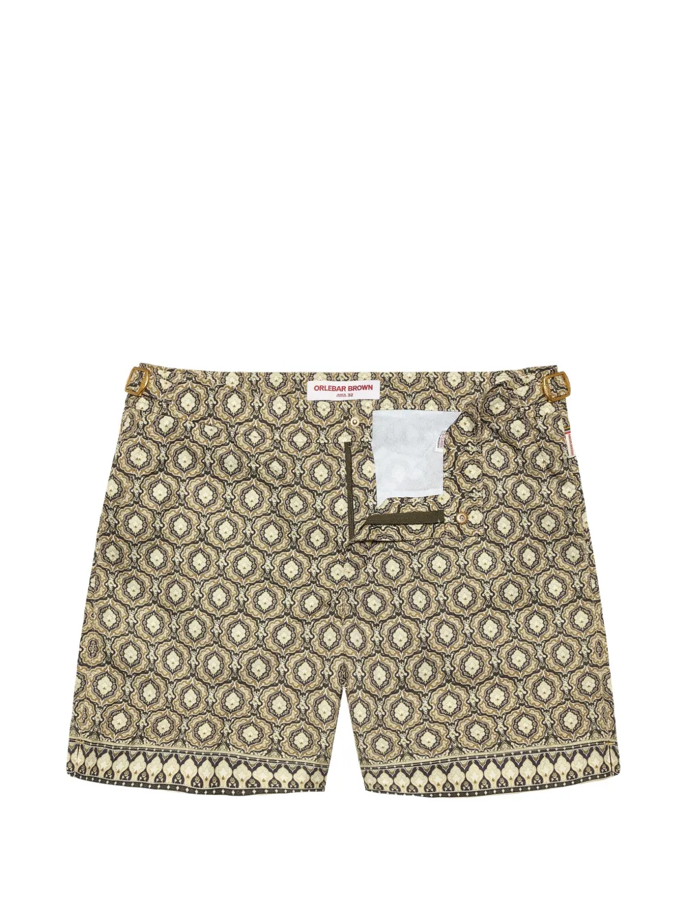 Orlebar Brown Bulldog Passetto geometric-print swim shorts - Verde