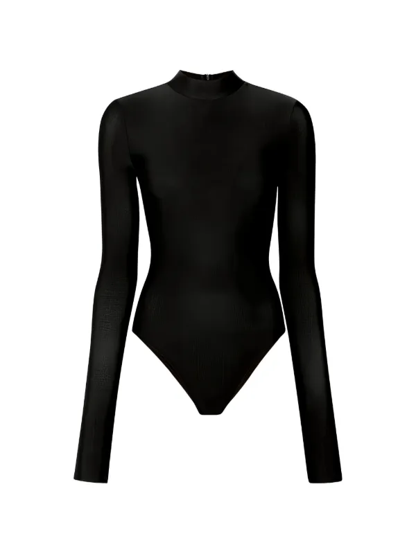 Lapointe Mock-neck Long-sleeve Bodysuit in Black