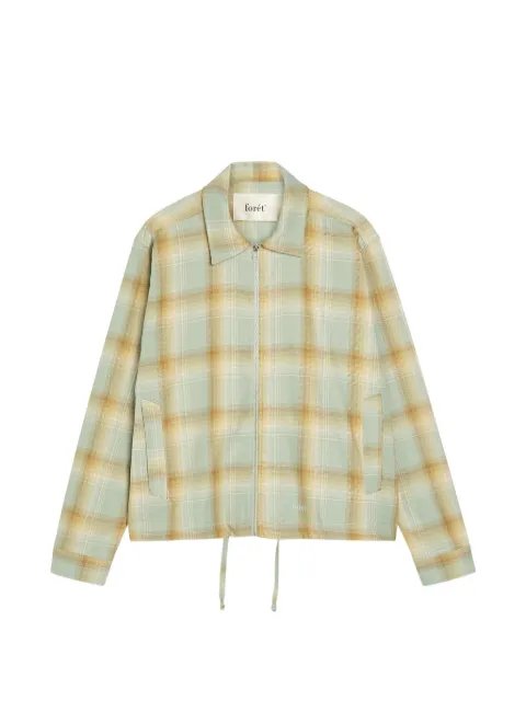 Foret Loft check-pattern zip-up jacket