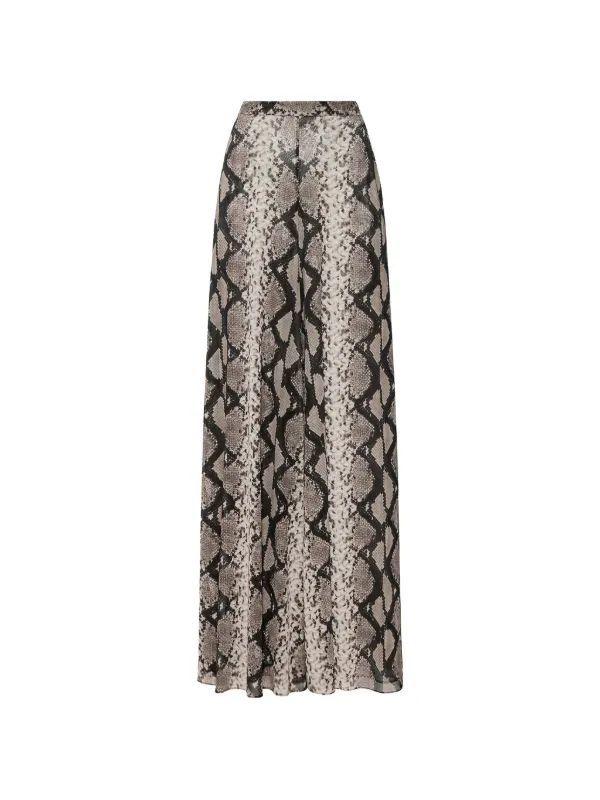 Lapointe Python-print Mesh Trousers in Brown
