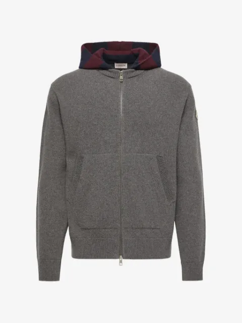 Moncler zip-up striped hoodie