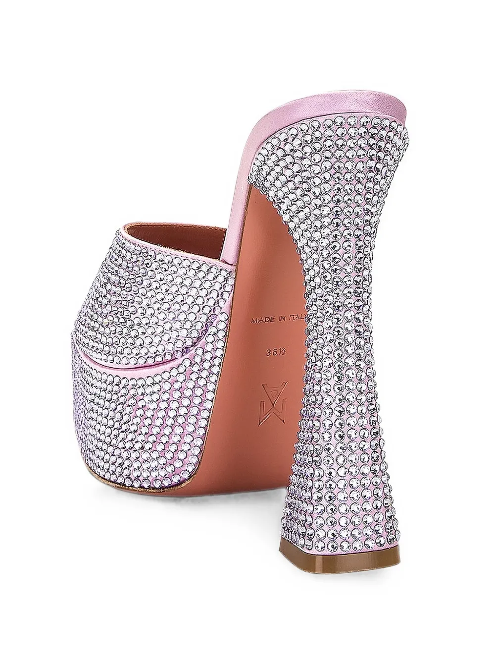 Amina Muaddi Dalida heeled sandals Roze
