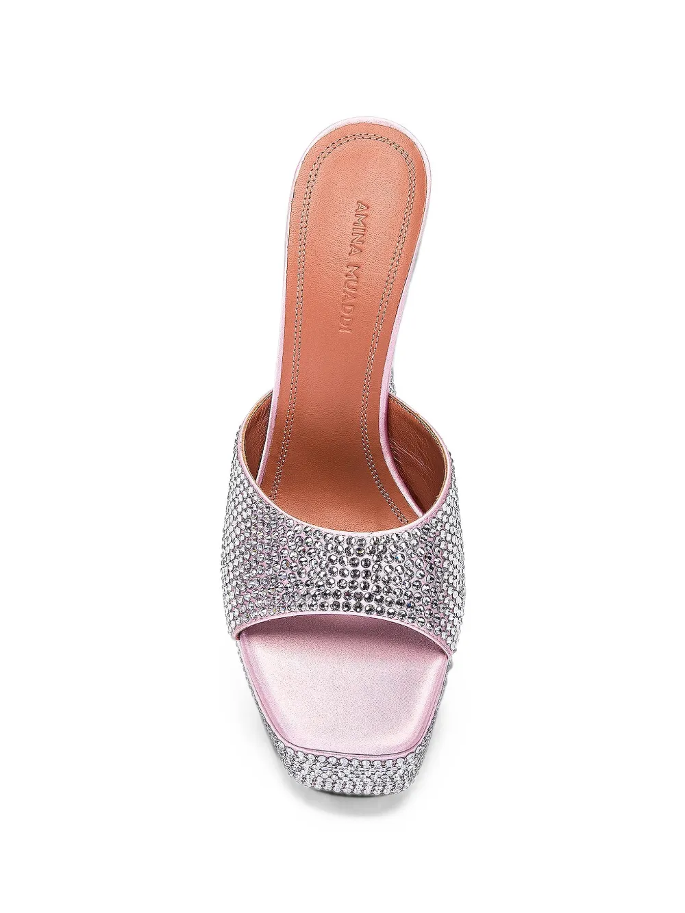 Amina Muaddi Dalida heeled sandals Roze