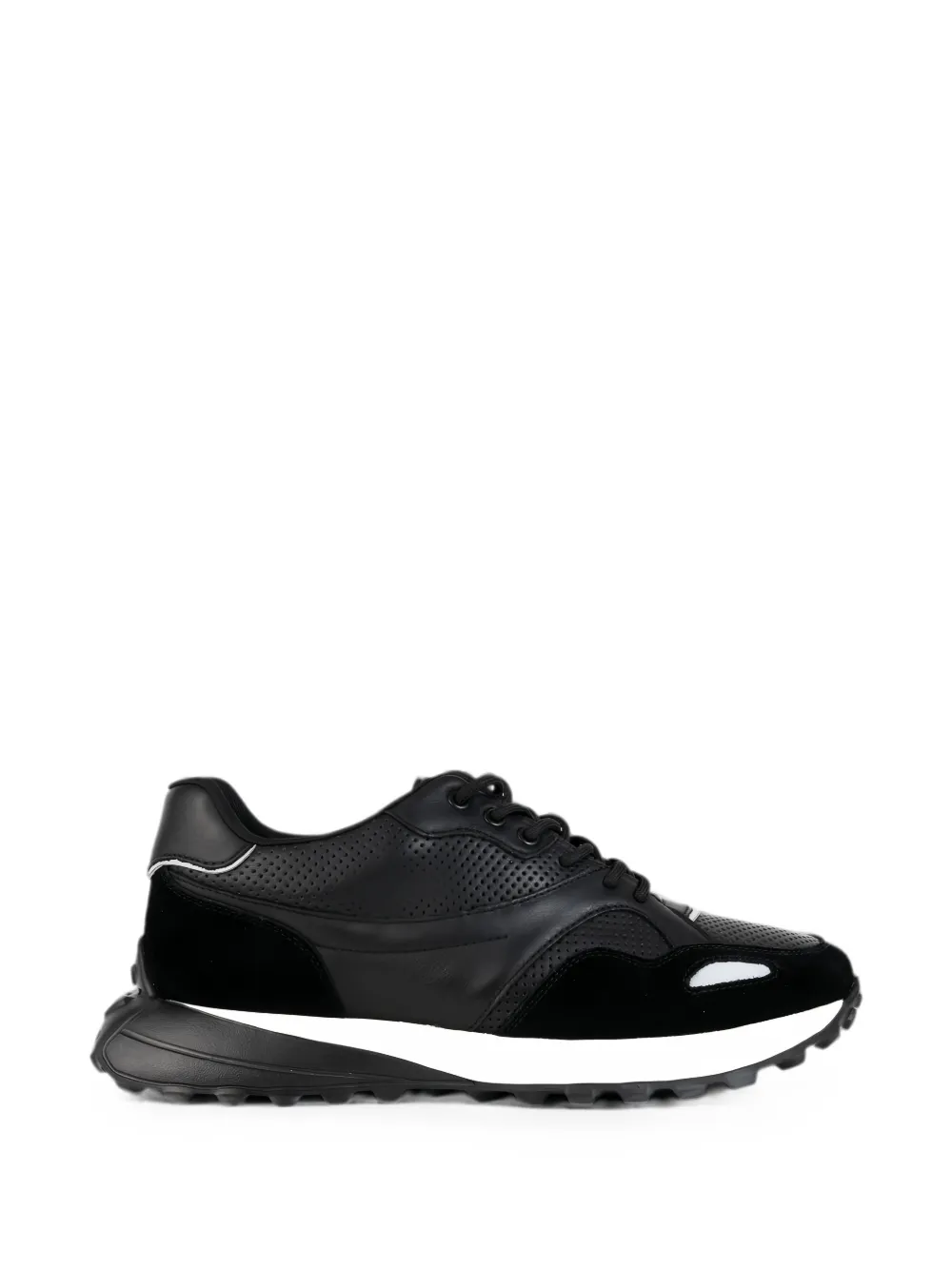 SERGIO MORETTI FIRENZE panelled lace-up sneakers Zwart