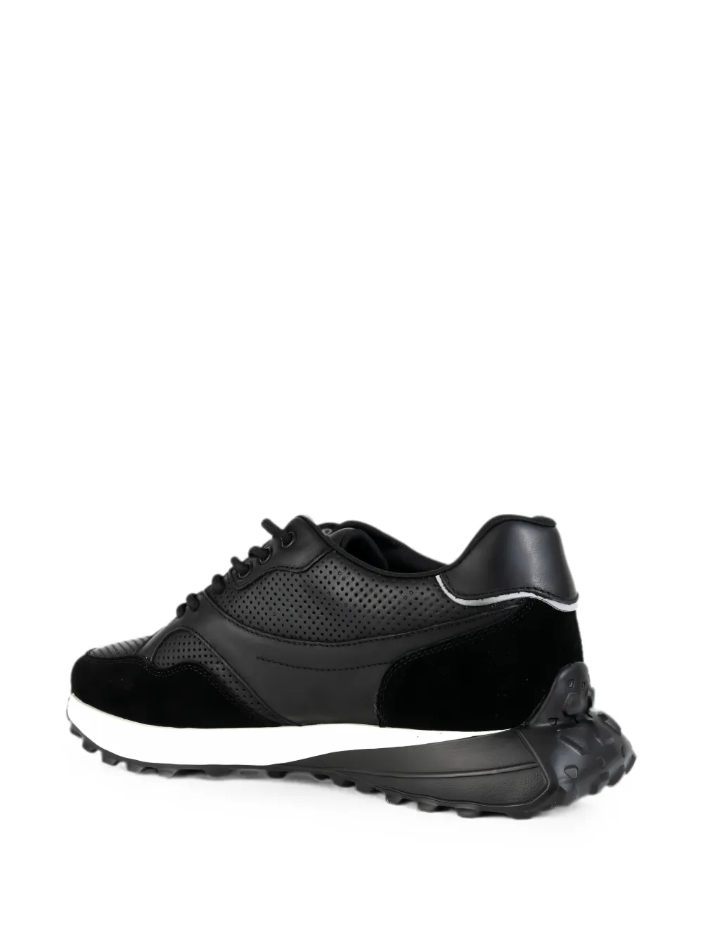 SERGIO MORETTI FIRENZE panelled lace-up sneakers Zwart