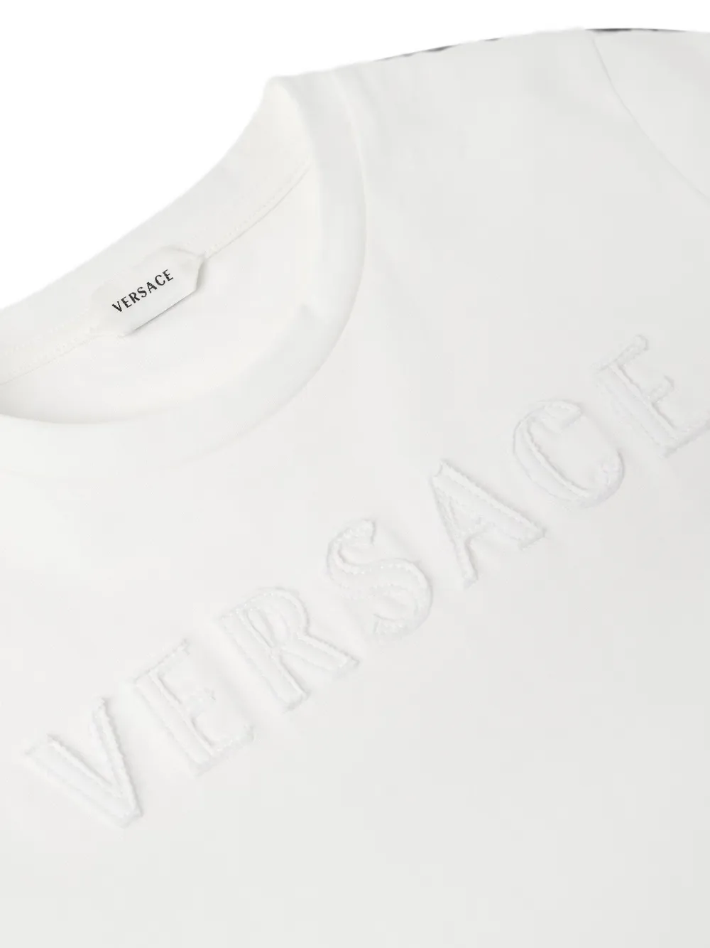 Versace Kids T-shirt met geborduurd logo Wit