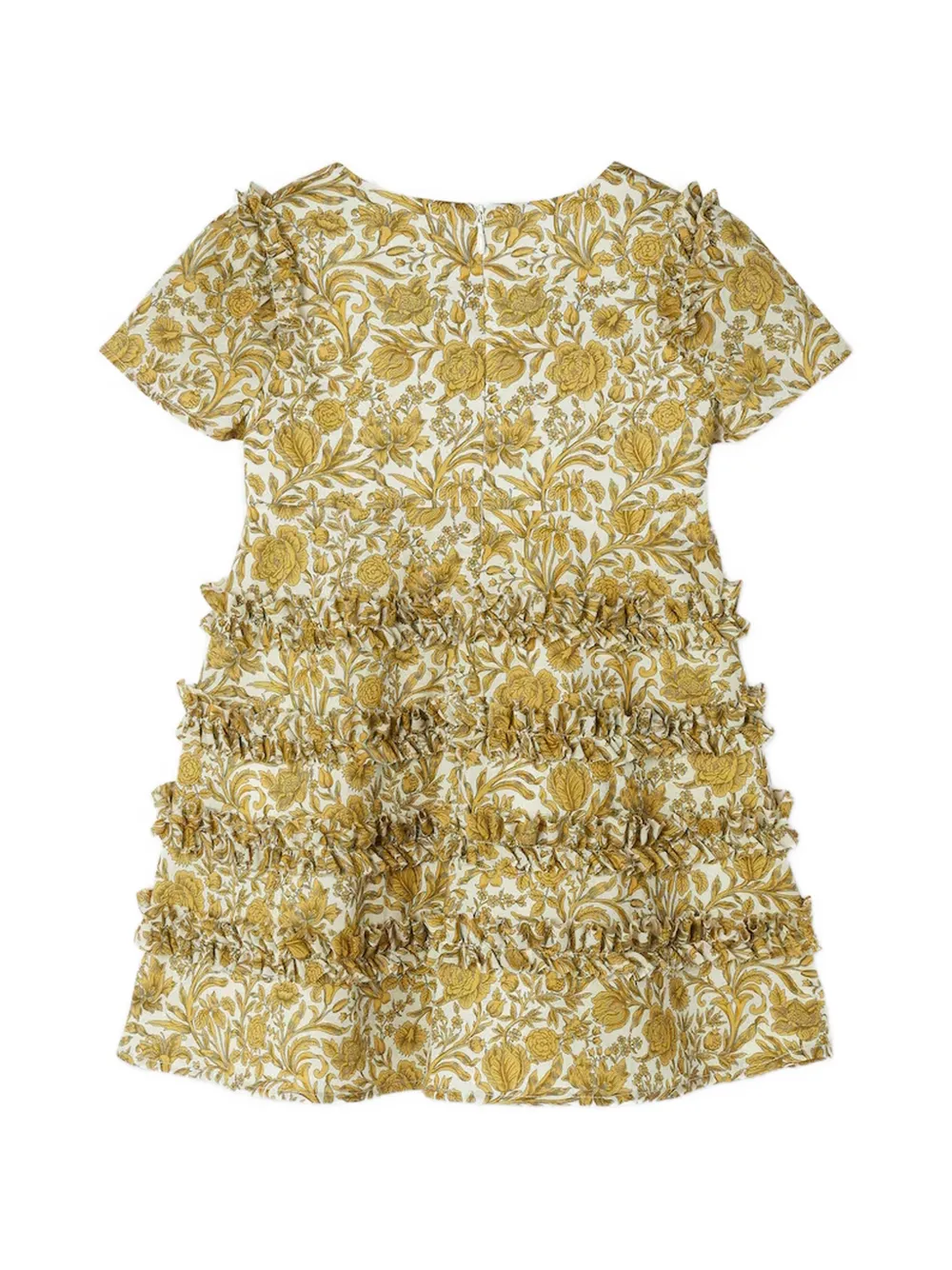Versace Kids Liberty katoenen-popeline jurk met ruches Wit