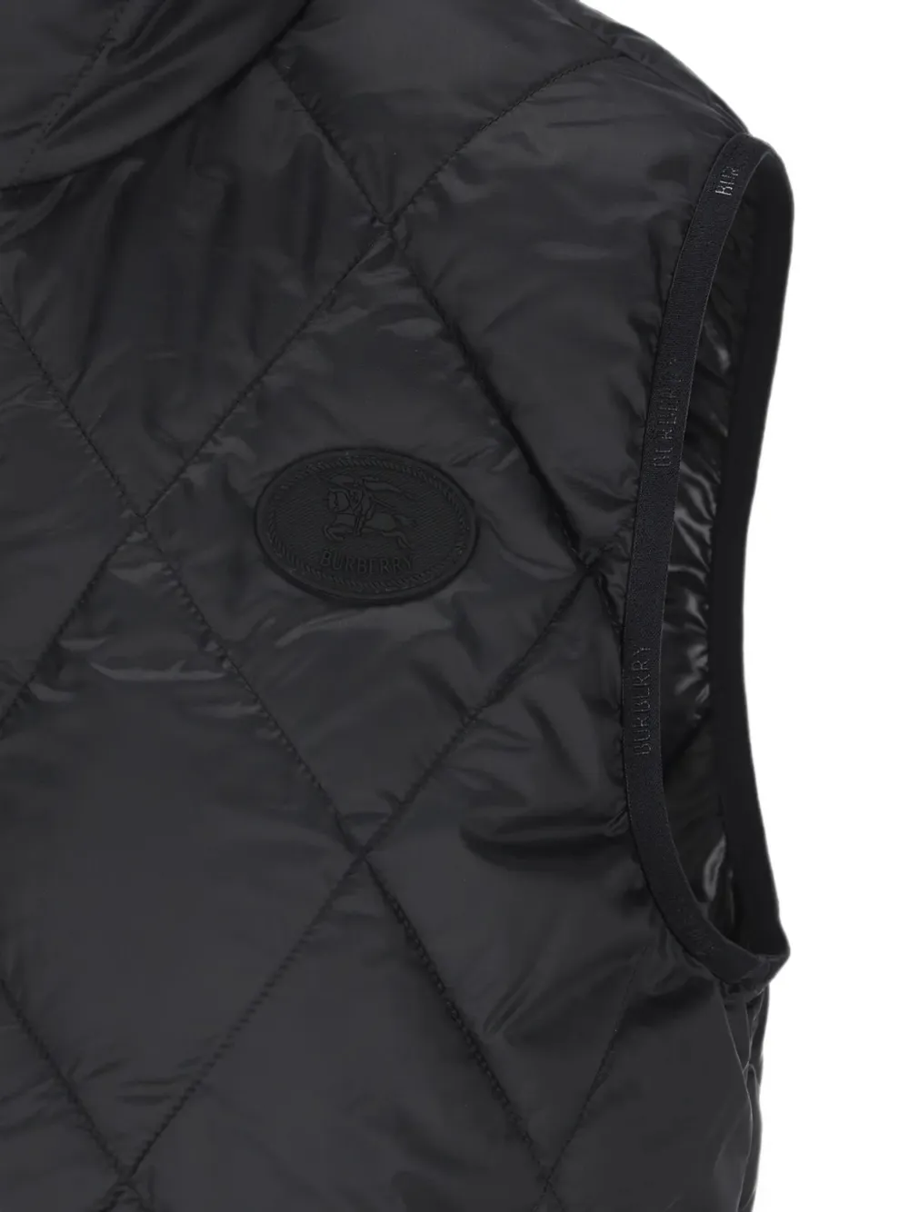 Burberry diamond-quilted check-trim gilet Zwart